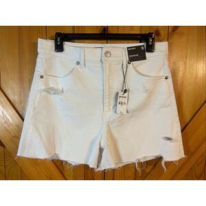 Express Mom Shorts White Super High Rise Stretch NWT Size 10 (5672)